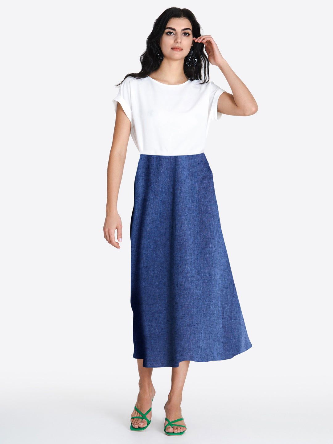 Linen Skirt Fancy Long