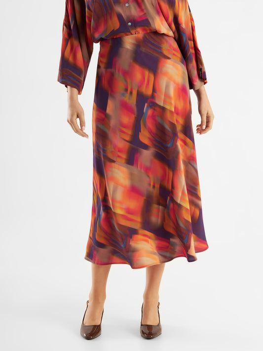 Printed Skirt Fancy Long Solar Sunrise