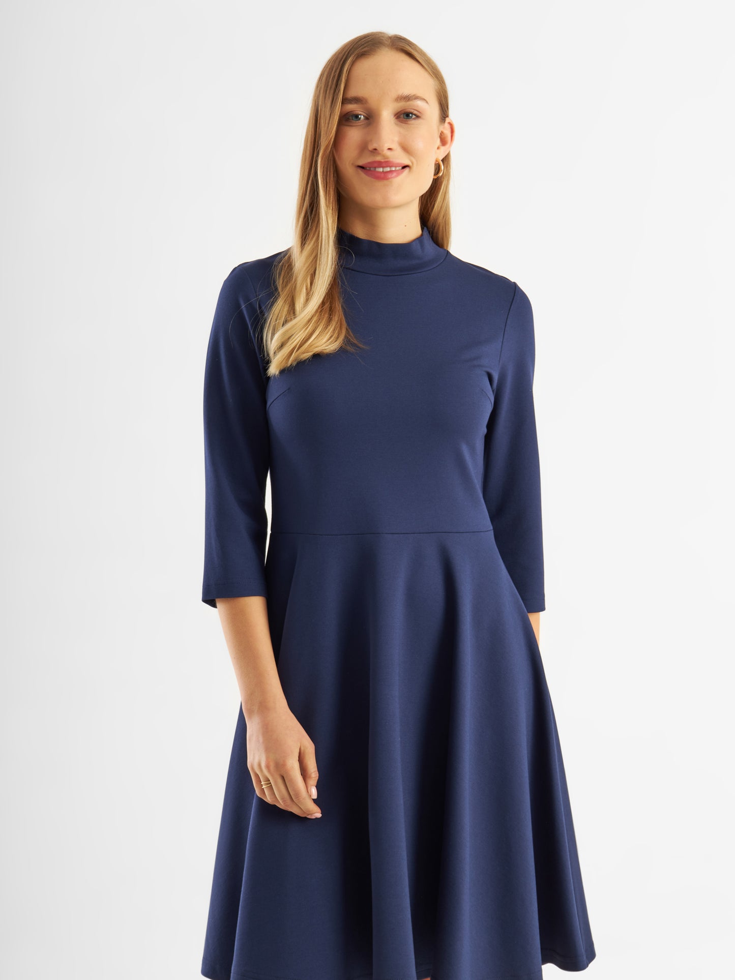 Punta Dress Mock Neck