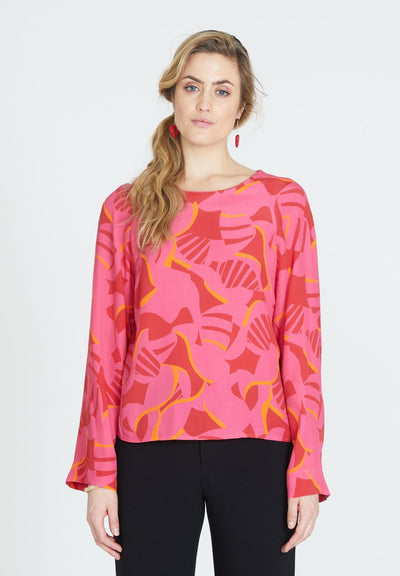 Printed Blouse Wide Sleeve - Jascha Stockholm