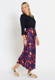 Fancy Long Skirt - Printed Maxi Skirt - Purple - Jascha Stockholm