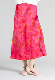 Fancy Long Skirt - Printed Skirt - Think Pink - Jascha Stockholm