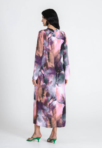 Long Slit Dress - Printed Dress - Triology - Jascha Stockholm
