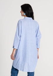 New Look - Linen Shirt Dress - Blue Stripe - Jascha Stockholm