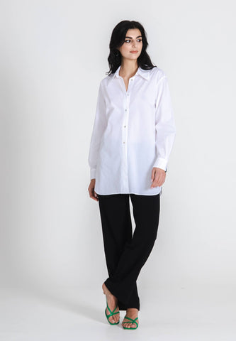 Oversized 70S - Organic Cotton Shirt - White - Jascha Stockholm