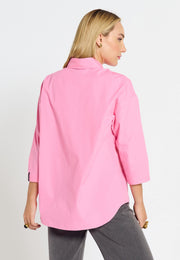 Oversized Noveau - Organic Cotton Shirt - Pink - Jascha Stockholm