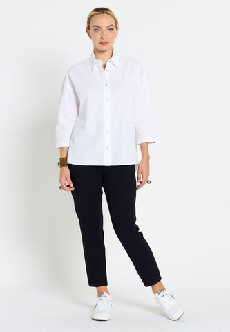 Oversized Noveau - Organic Cotton Shirt - White - Jascha Stockholm