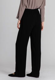 Relaxed Wide Pants - Linen Trousers - Black - Jascha Stockholm