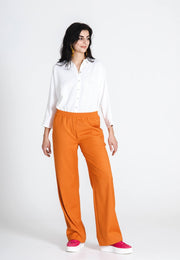 Relaxed Wide Pants - Trousers - Orange - Jascha Stockholm